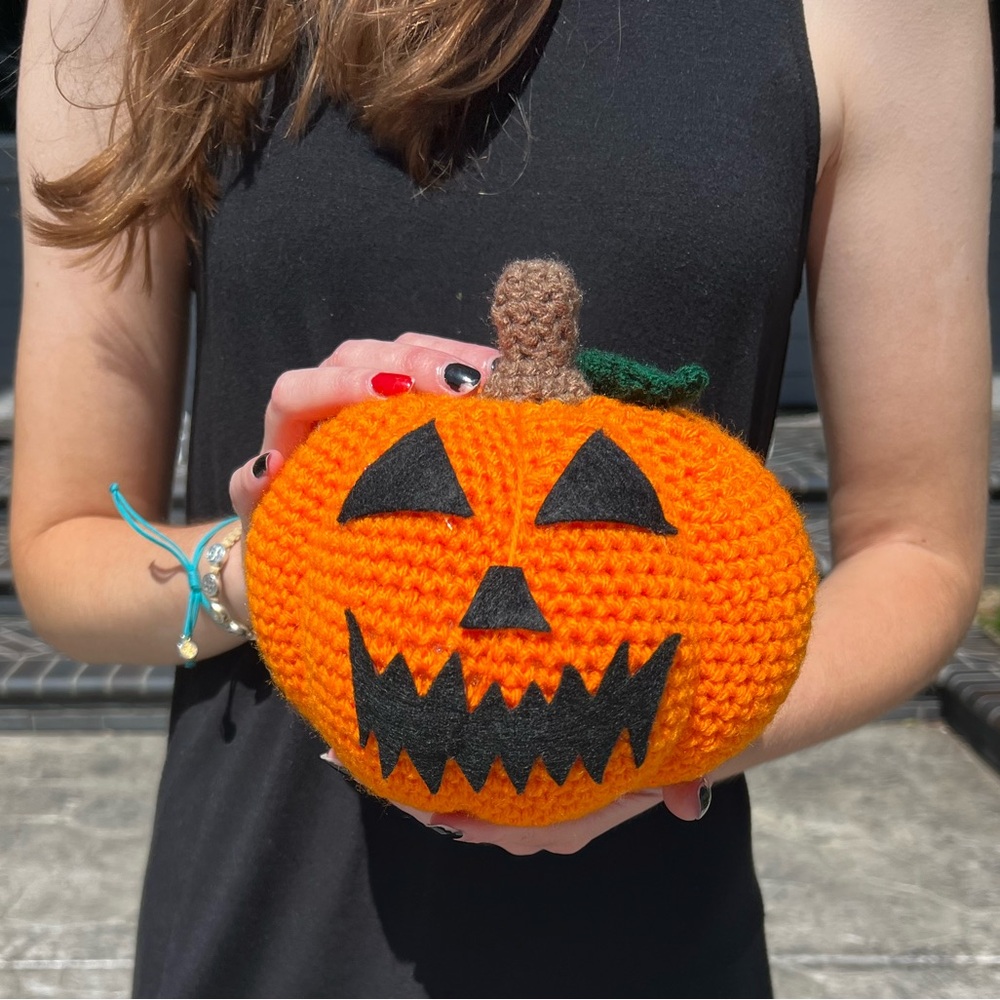 Hand Crocheted Jack-O-Lantern Pumpkin Halloween Decor!